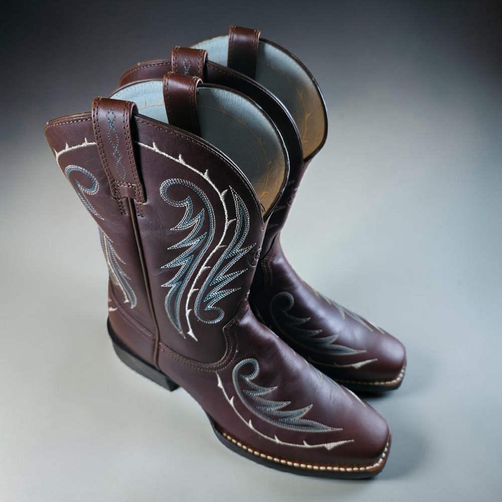 Ariat Brown Leather Mocha Green Square Toe Women's Legend Bramble Size 8 B  New